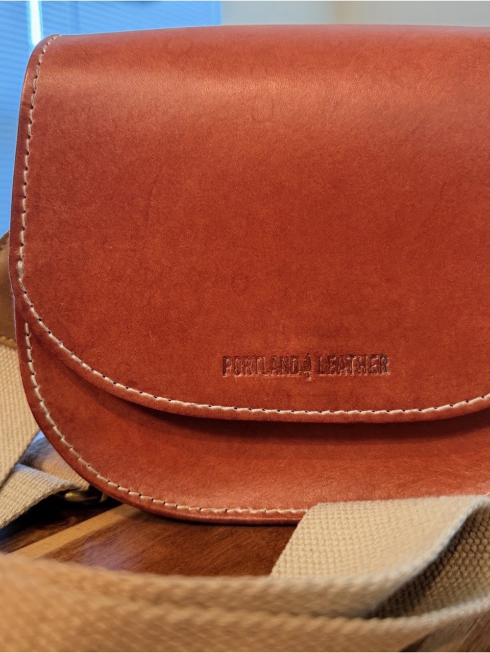 Portland Leather Chestnut Brown Leather Crossbody Bag